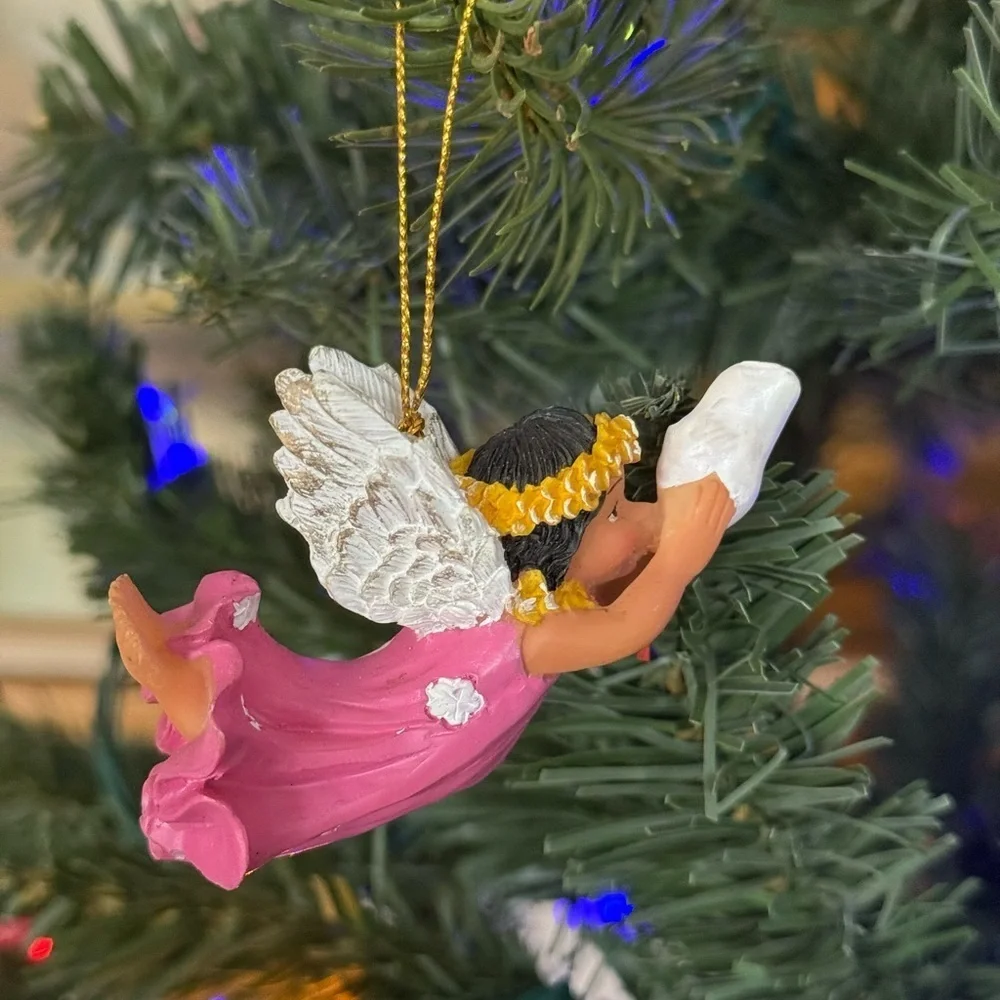Pink Angel Christmas Ornament
